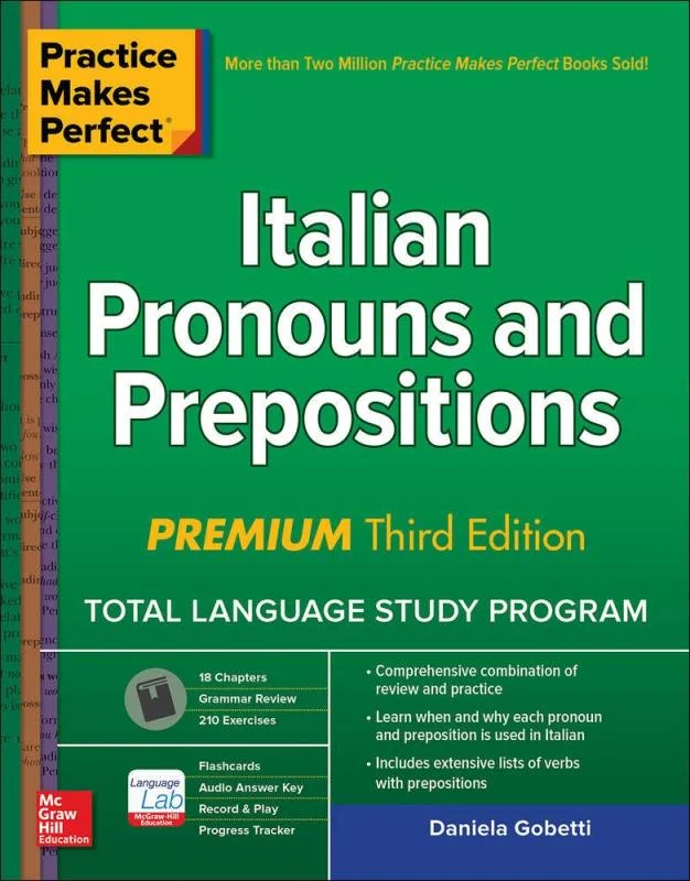 کتاب ضمایر و حروف اضافه ایتالیایی Practice Makes Perfect Italian Pronouns and Prepositions