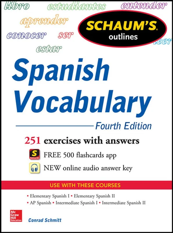 خرید کتاب لغات اسپانیایی Schaum s Outline of Spanish Vocabulary 4th Edition
