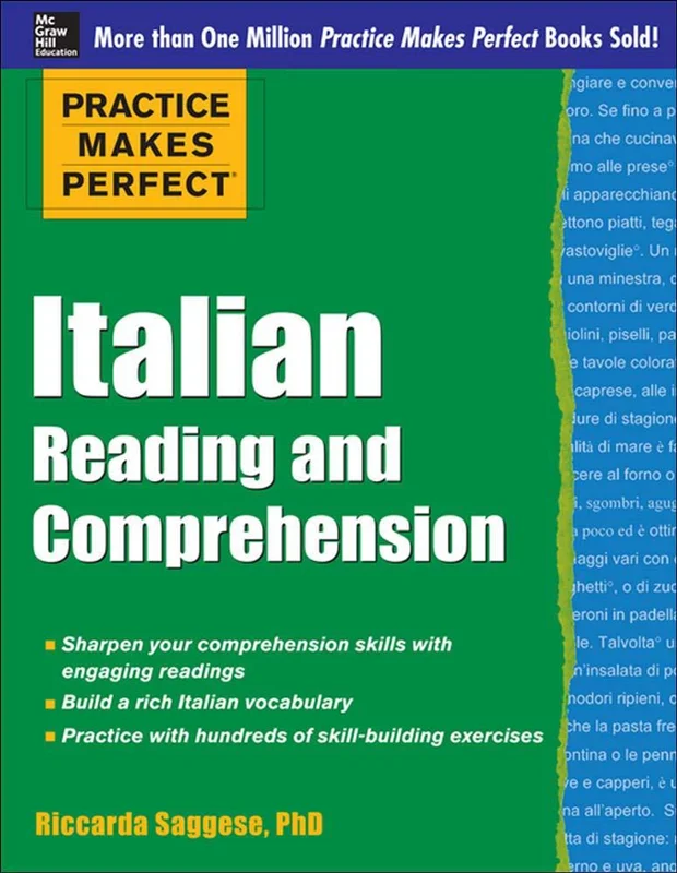 کتاب ریدینگ و درک مطلب ایتالیایی Practice Makes Perfect Italian Reading and Comprehension