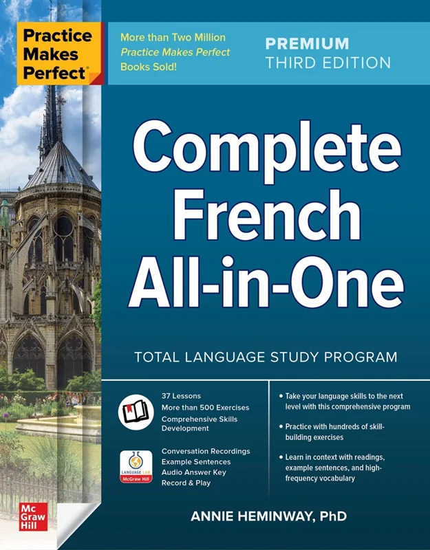 کتاب آموزش فرانسه جدید Practice Makes Perfect Complete French All in One Premium Third Edition