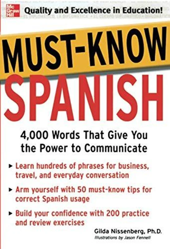 کتاب لغات اسپانیایی Must-Know Spanish Essential Words For A Successful Vocabulary